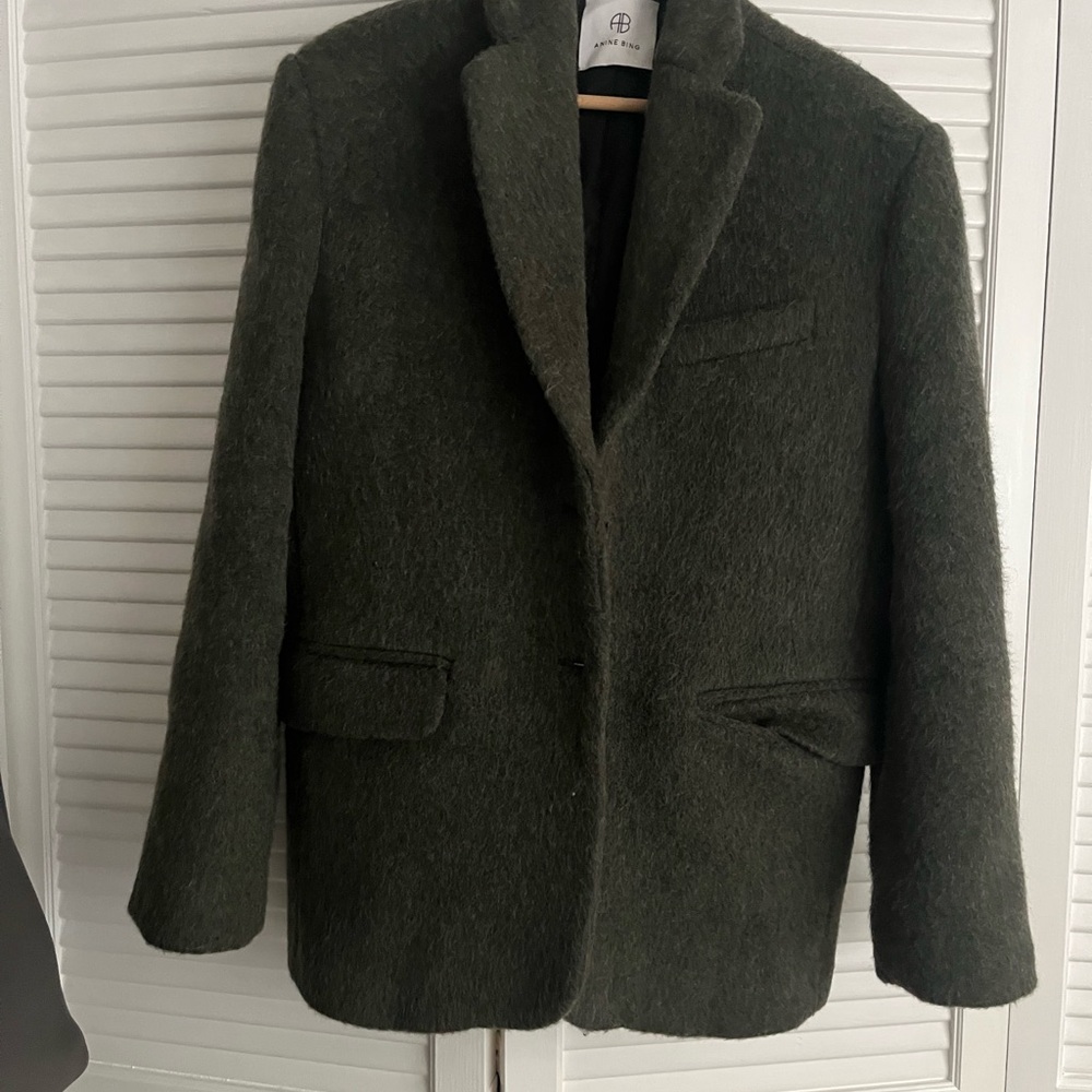 Anine Bing Olive Wool Coat